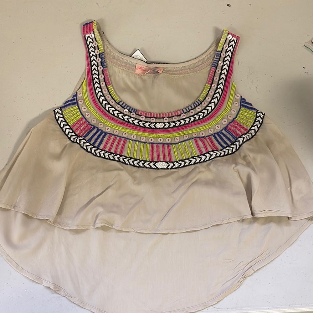EUC Mara Hoffman Beaded Crop Top
